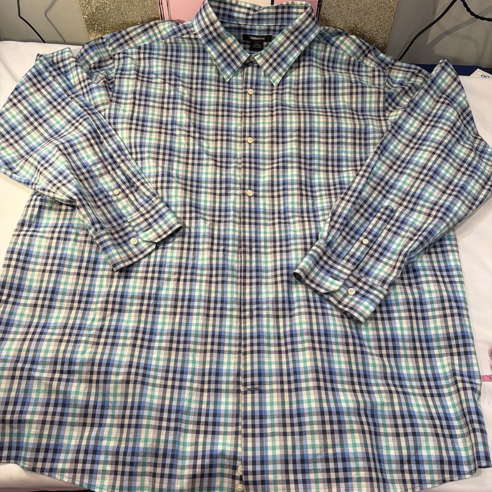 Claiborne Men's Long Sleeve PocketButton Down Collared Dress Shirt - 3xlt 535